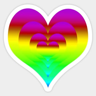 Rainbow Gradient Nested Hearts color pallet 4 Sticker